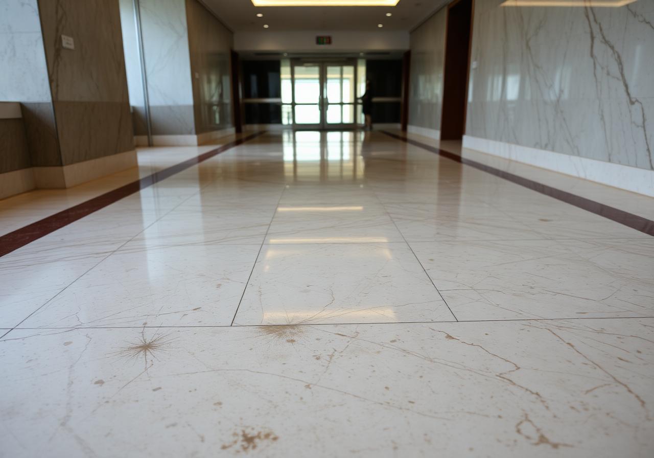 Marble Floor Polish — before