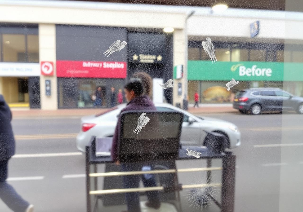 Shopfront Window Clean — before