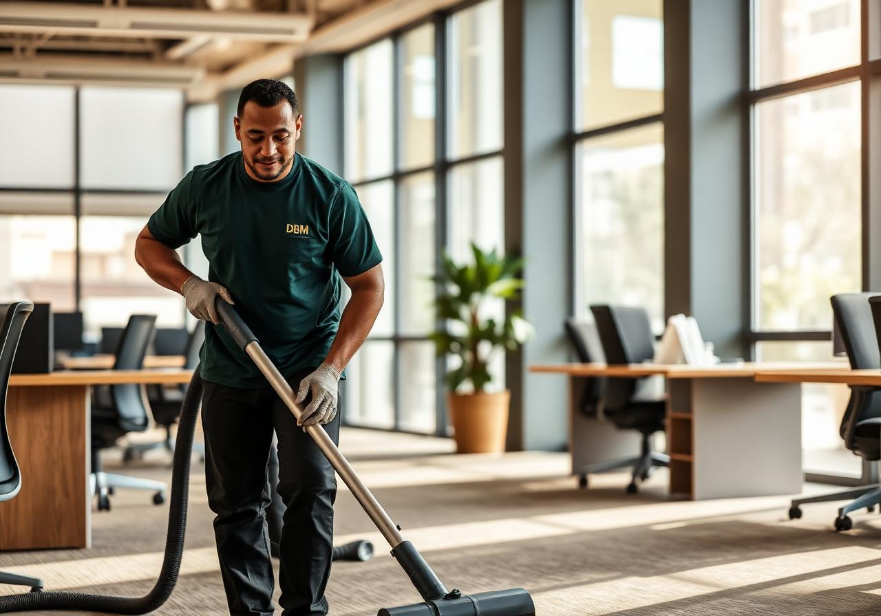 DBM staff performing Office Cleaning
